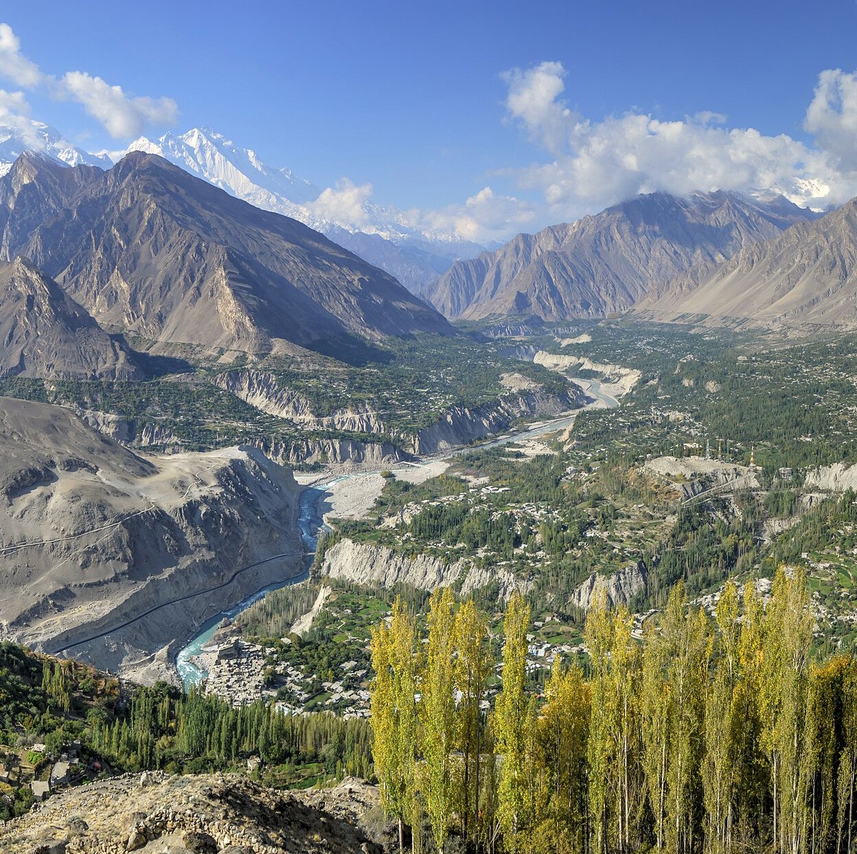 Saffer Guru travelers enjoying the breathtaking views of Hunza Valley, Pakistan
