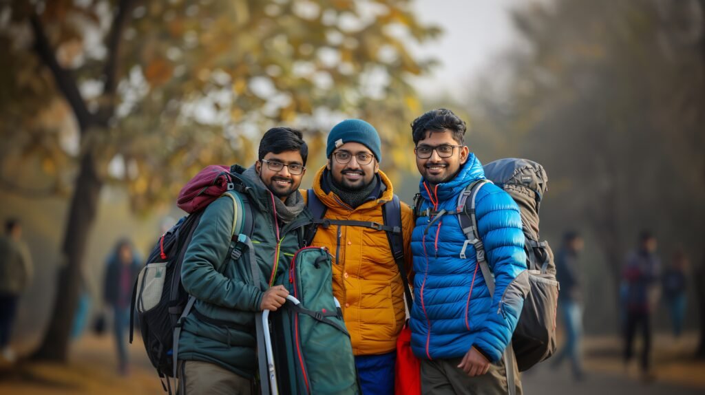 Traveler with luggage heading towards the scenic valleys of Kashmir, Pakistan